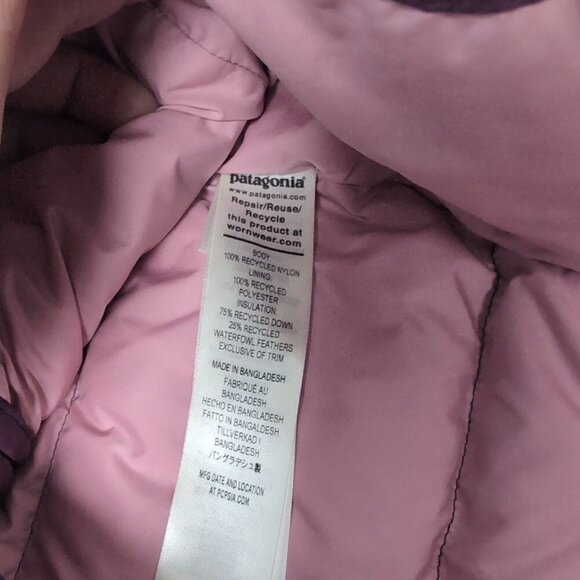 Patagonia Purple Netplus Girls Size Mefium Lightweight Down Puffer - Picture 3 of 7